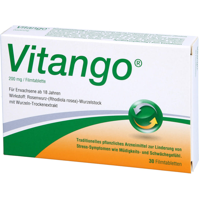 Vitango Filmtabletten zur Linderung von Stress-Symptomen wie Müdigkeits- und Schwächegefühl, 30 pc Tablettes