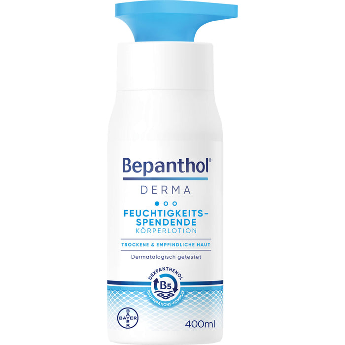 Bepanthol Derma feuchtigkeitsspendende Körperlotion für trockene und empfindliche Haut, 400 ml Lotion