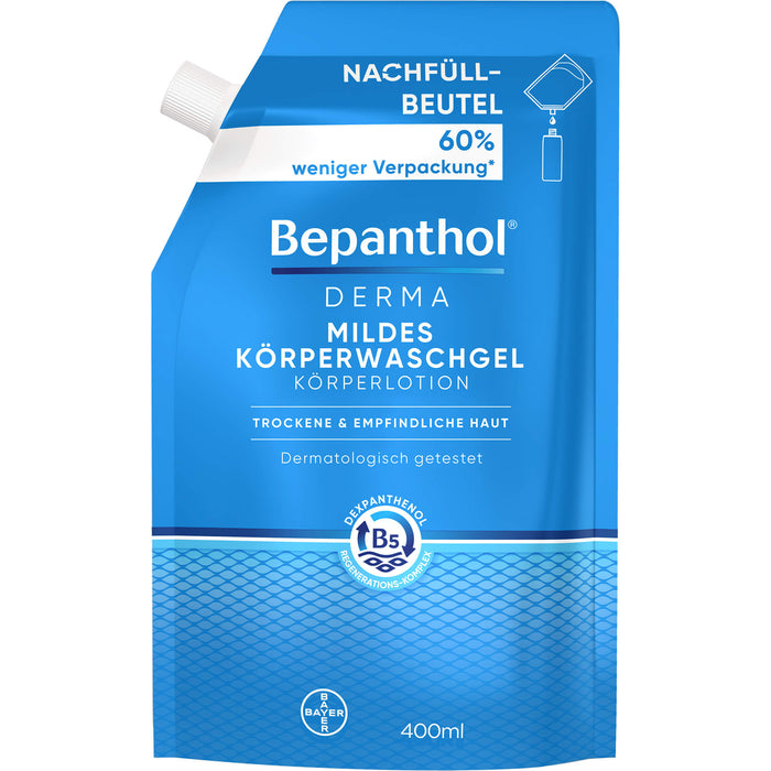 Bepanthol Derma mildes Körperwaschgel für empfindliche und trockene Haut, 400 ml Creme