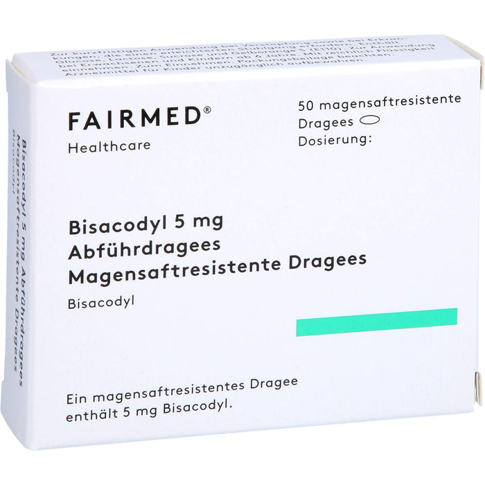 FAIRMED Bisacodyl 5 mg Dragees bei Verstopfung, 50 St. Dragees