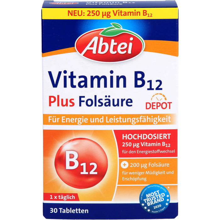 Abtei Vitamin B12 Plus Folsäure Depot, 30 St TAB