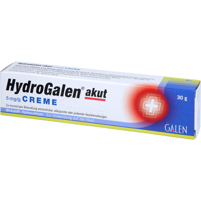 HydroGalen akut 5 mg/g Creme bei Hauterkrankungen mit Juckreiz, 30 g Cream