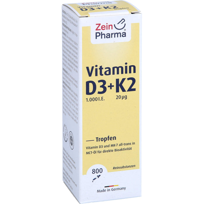 Vitamin D3 + K2 MK-7 Tropfen 25ml hochdosiert, 25 ml TEI