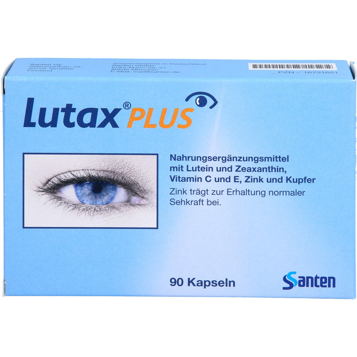 Santen Lutax Plus Kapseln zur Erhaltung normaler Sehkraft, 90 pcs. Capsules