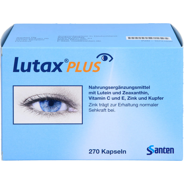 Santen Lutax Plus Kapseln zur Erhaltung normaler Sehkraft, 240 pcs. Capsules