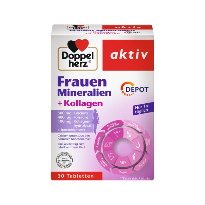 Doppelherz Frauen Mineralien + Kollagen Depot, 30 St. Tabletten