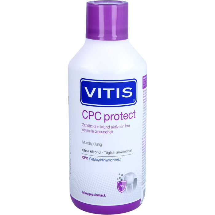 VITIS CPC protect tägliche Mundspülung mit Minzgeschmack, 500 ml Solution