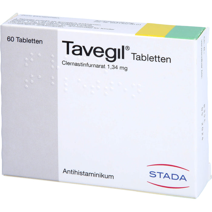 Tavegil Tabletten zur Symptomlinderung bei Heuschnupfen, Juckreiz und Nesselsucht, 60 pc Tablettes