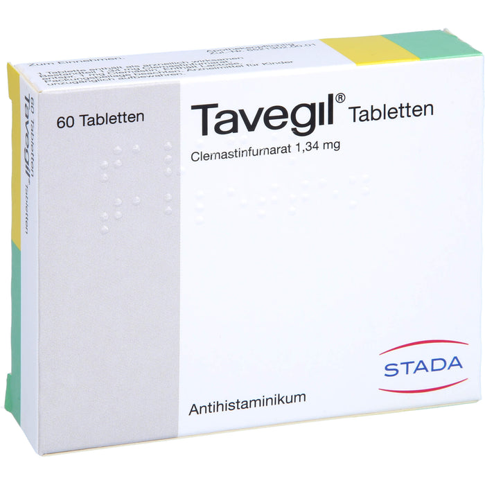 Tavegil Tabletten zur Symptomlinderung bei Heuschnupfen, Juckreiz und Nesselsucht, 60 pc Tablettes