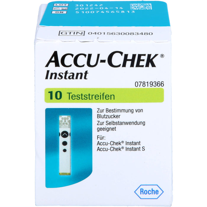 ACCU-CHEK Instant Teststreifen zur Bestimmung von Blutzucker, 10 St. Teststreifen