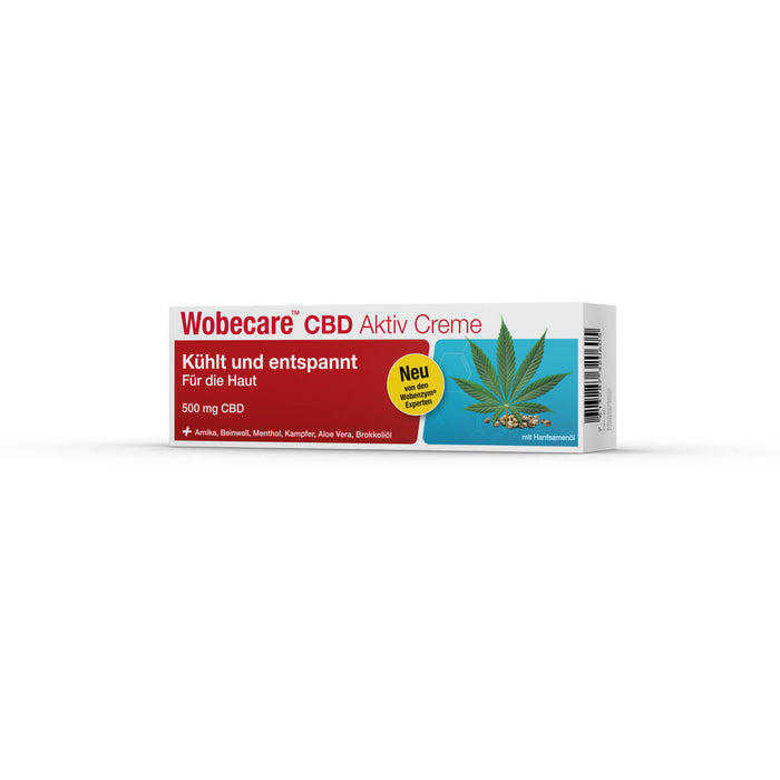 Wobecare CBD Aktiv Creme kühlt und entspannt für die Haut, 100 ml Cream