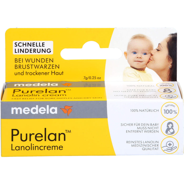 Medela Purelan Brustwarzensalbe aus 100% Lanolin, 7 g Salbe