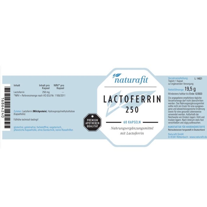 Naturafit Lactoferrin 250, 60 St KAP