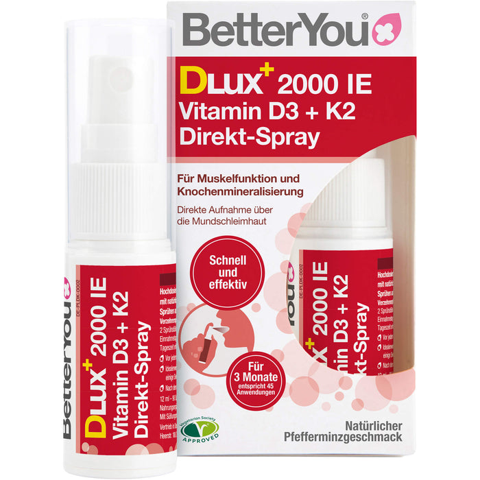 BetterYou Vitamin D3 + K2 Direkt-Spray, 12 ml SPR