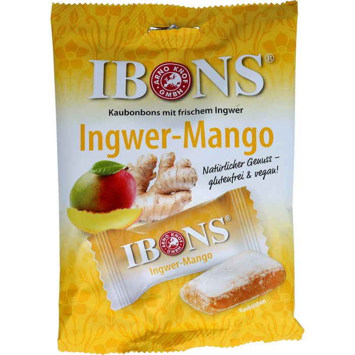 IBONS Ingwer Mango 92g Tüte Kaubonbons, 92 g BON