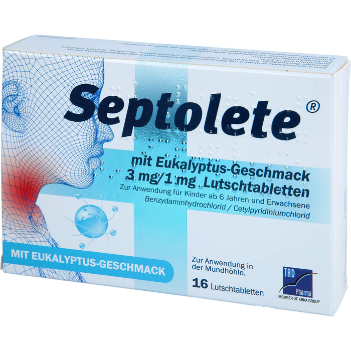 Septolete mit Eukalyptus-Geschmack 3 mg / 1 mg Lutschtabletten, 16 St. Tabletten