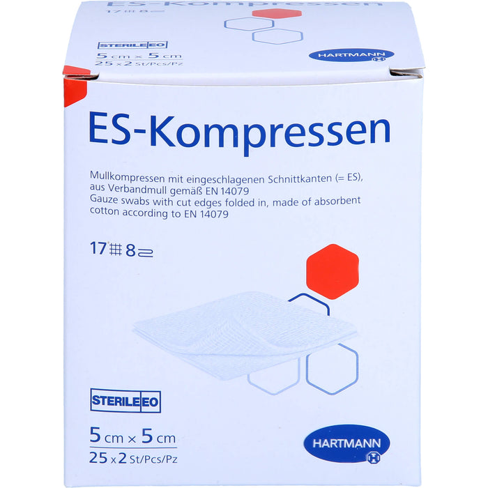 ES-KOMPRESSEN STERIL 5X5 CM 8FACH, 25X2 St KOM