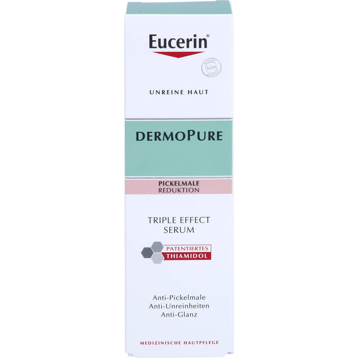 Eucerin Dermopure Triple Effect Gesichtsserum gegen unreine Haut, Pickelmale und glänzende Haut, 40 ml Solution