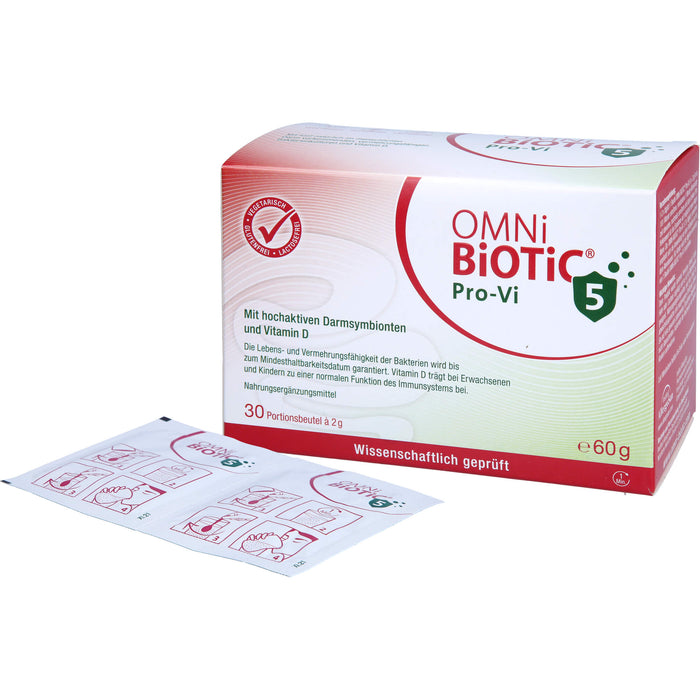 OMNi-BiOTiC ProVi-5 Pulver mit hochaktiven Darmsymbionten und Vitamin D, 30 pcs. Sachets