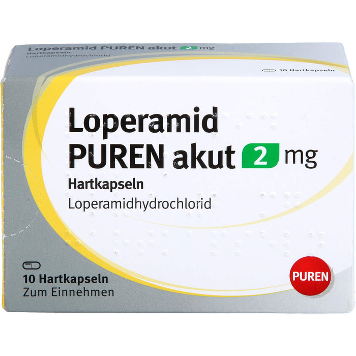 Loperamid PUREN akut 2 mg Hartkapseln, 10 St HKP