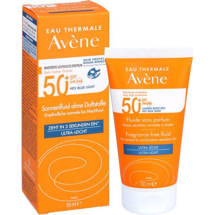 Avène Sonnenfluid ohne Duftstoffe 50+, 50 ml Emulsion