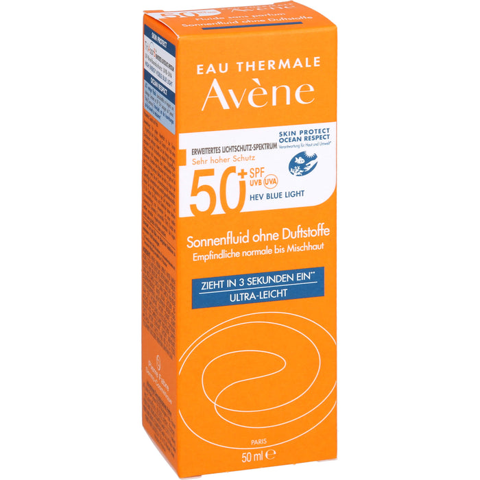 Avène Sonnenfluid ohne Duftstoffe 50+, 50 ml Emulsion