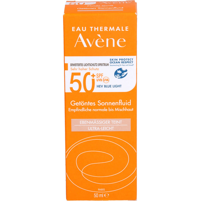 Avène Getöntes Sonnenfluid SPF 50+ für empfindliche normale bis Mischhaut, 50 ml Creme