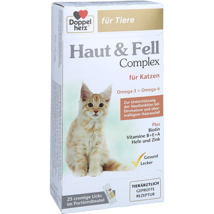 Doppelherz für Tiere Haut & Fell Complex cremige Licks für Katzen, 25 pc Bâtonnets