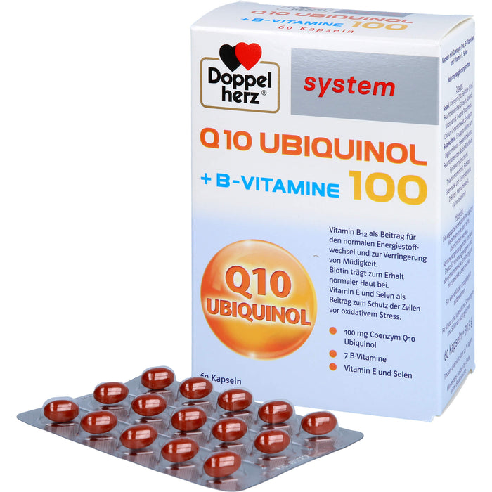 Doppelherz Q10 Ubiquinol + B-Vitamine 100 system Kapseln, 60 pcs. Capsules