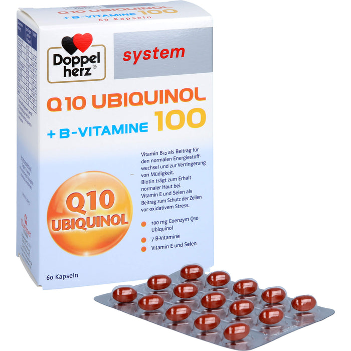 Doppelherz Q10 Ubiquinol + B-Vitamine 100 system Kapseln, 60 St. Kapseln