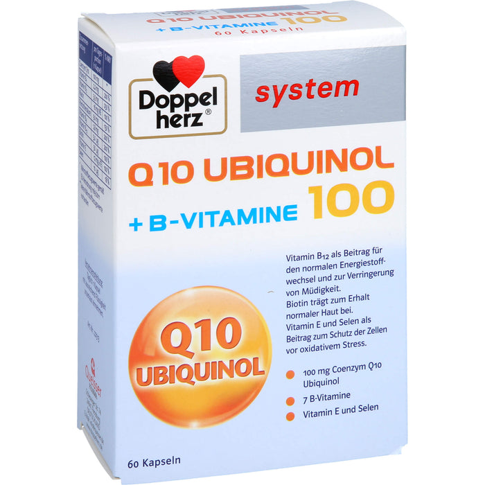 Doppelherz Q10 Ubiquinol + B-Vitamine 100 system Kapseln, 60 St. Kapseln