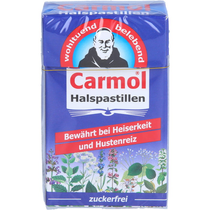 Carmol zuckerfreie Halspastillen bewährt bei Heiserkeit und Hustenreiz, 45 g Bonbons