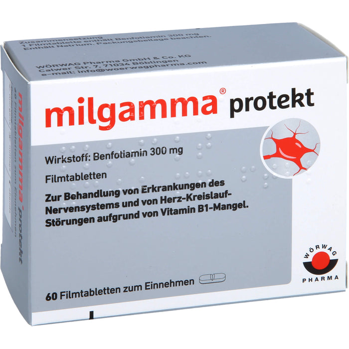 milgamma protekt 300 mg Tabletten bei Erkrankungen des Nervensystems und von Herz-Kreislauf-Störungen, 60 pc Tablettes