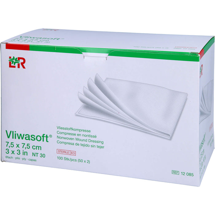 VLIWASOFT VLIESKOMPRESSEN 7,5X7,5 CM STERIL 6L., 50X2 St KOM