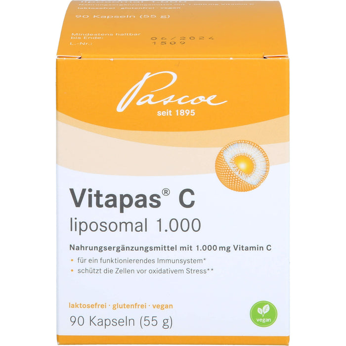 Vitapas C liposomal 1.000 Kapseln schützt die Zellen vor oxidativem Stress, 90 pc Capsules