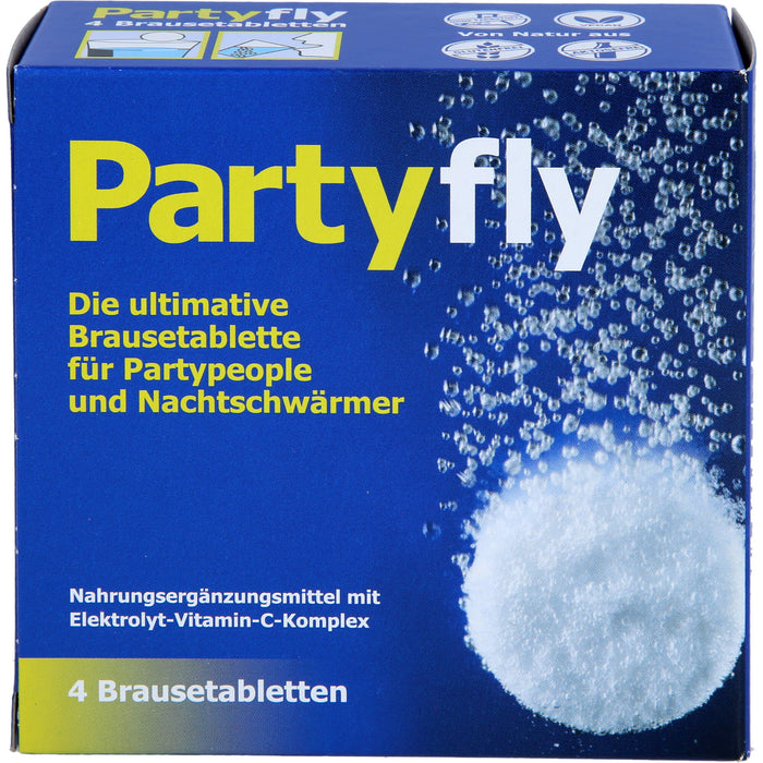 Partyfly Brausetabletten für Partypeople und Nachtschwärmer, 4 pcs. Effervescent tablets