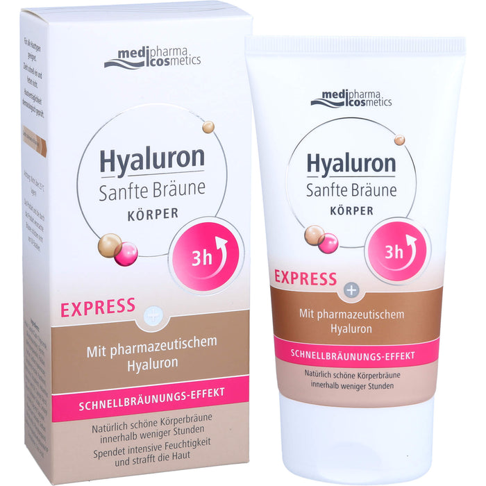 medipharma cosmetics Hyaluron Sanfte Bräune Express Körper mit Schnellbräunungs-Effekt, 150 ml Crème