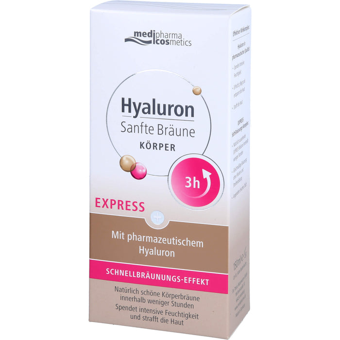 medipharma cosmetics Hyaluron Sanfte Bräune Express Körper mit Schnellbräunungs-Effekt, 150 ml Crème