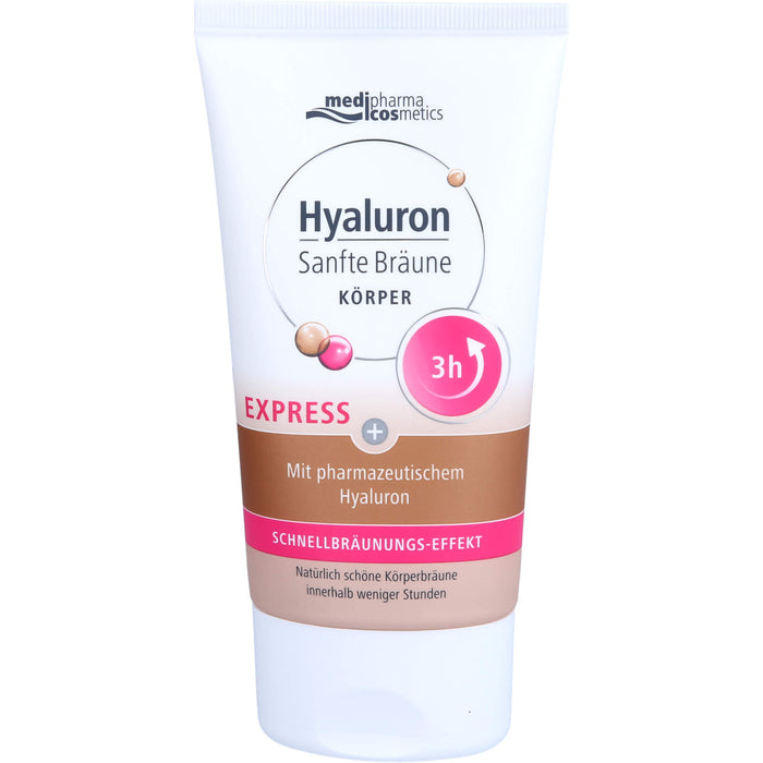 medipharma cosmetics Hyaluron Sanfte Bräune Express Körper mit Schnellbräunungs-Effekt, 150 ml Cream