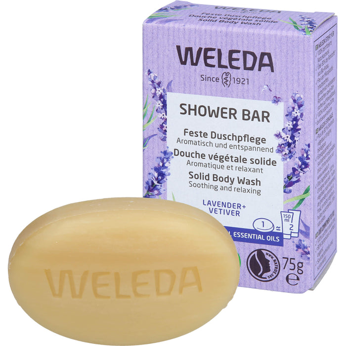 WELEDA Feste Duschpflege Lavender + Vetiver aromatisch und entspannend, 75 g pain de savon