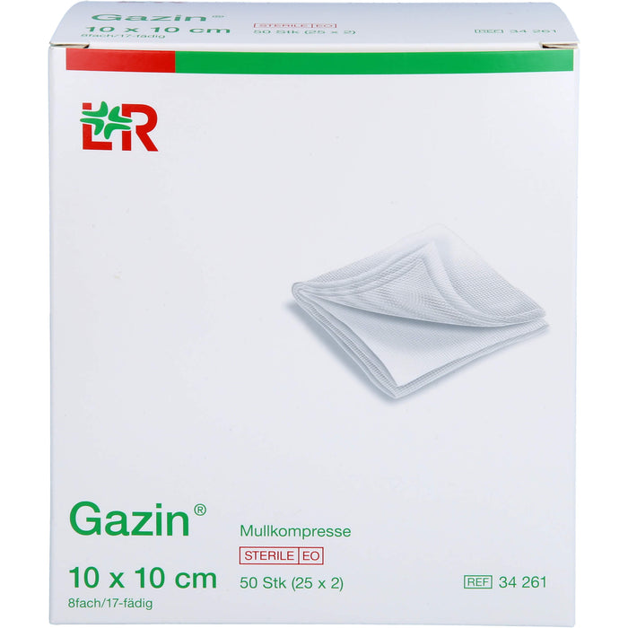 GAZIN Mullkomp.10x10 cm steril 8fach, 25X2 St KOM