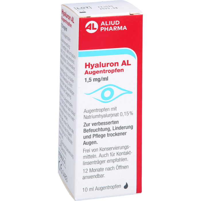 Hyaluron AL Augentropfen 1,5 mg/ml zur verbesserten Befeuchtung der Augen, 10 ml Lösung