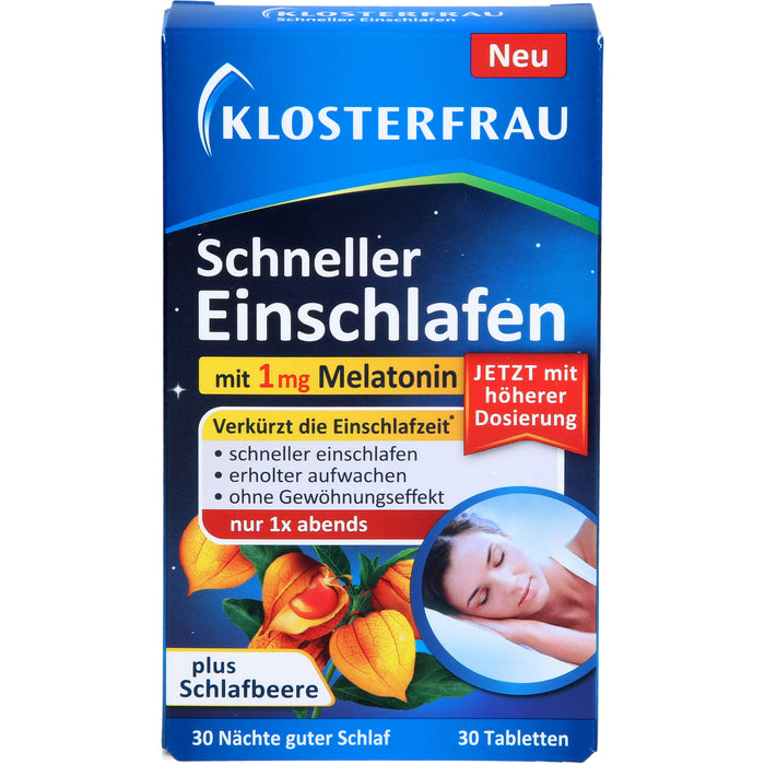 KLOSTERFRAU Schneller Einschlafen mit 1 mg Melatonin Tabletten, 30 pc Tablettes