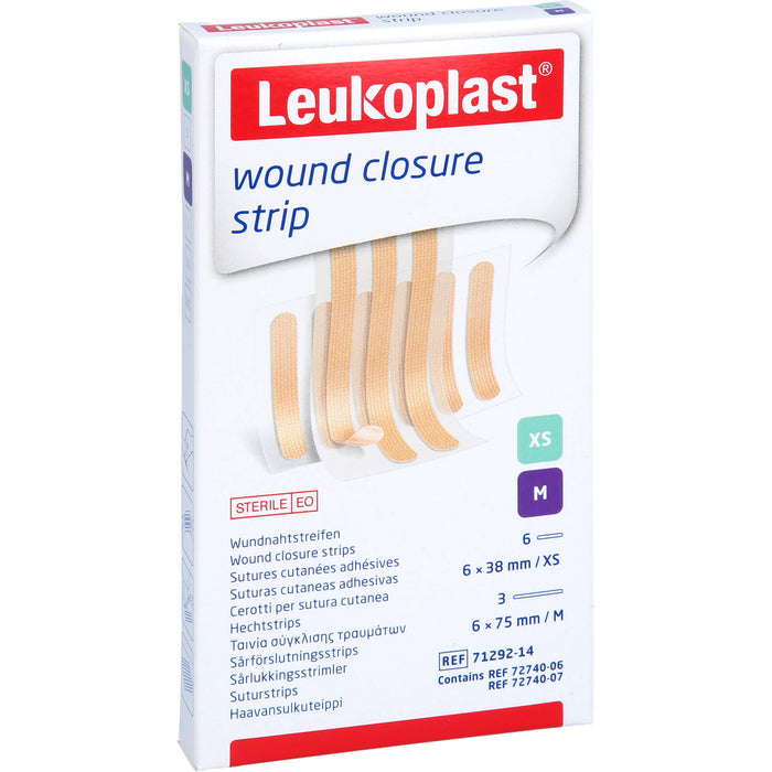 Leukoplast wound closure strip sterile Wundnahtstreifen für den sicheren Hautverschluss, 9 St. Streifen