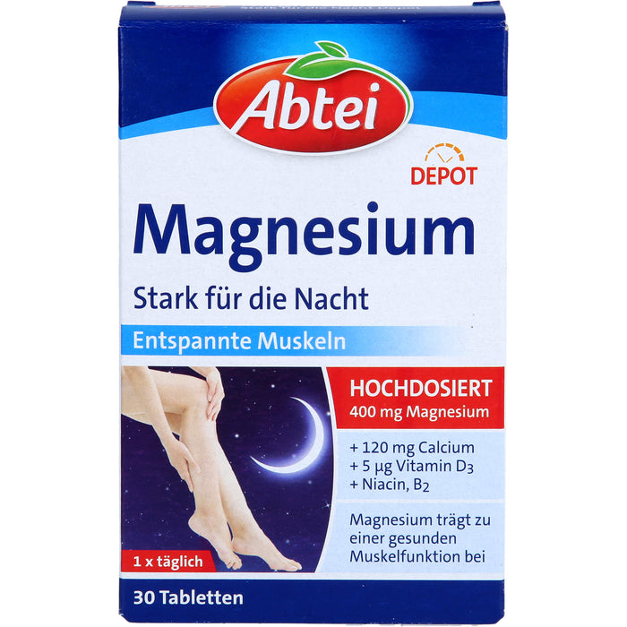 Abtei Magnesium Stark für die Nacht Depot Tabletten für entspannte Muskeln, 30 pcs. Tablets