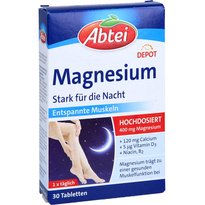 Abtei Magnesium Stark für die Nacht Depot Tabletten für entspannte Muskeln, 30 pcs. Tablets