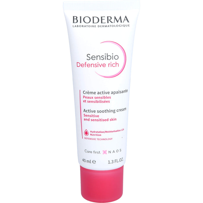 BIODERMA Sensibio Defensive rich Creme stärkt die Haut gegen Umwelteinflüsse, 40 ml Cream