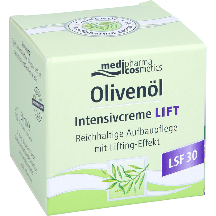 medipharma cosmetics Olivenöl Intensivcreme Lift LSF 30, 50 ml Cream