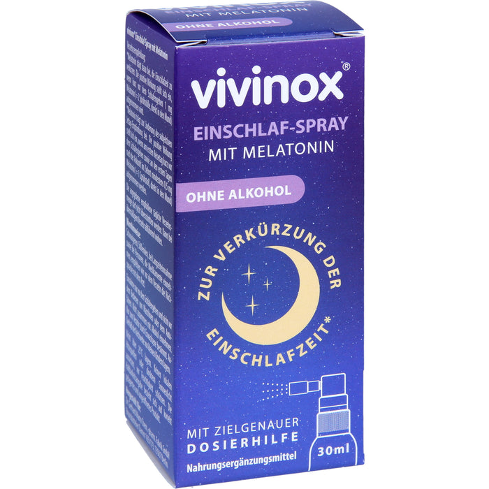 vivinox Einschlaf-Spray mit Melatonin zur Verkürzung der Einschlafzeit, 30 ml Solution