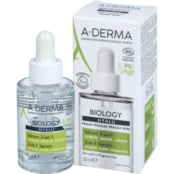 A-DERMA BIOLOGY HYALU SERUM 3in1, 30 ml